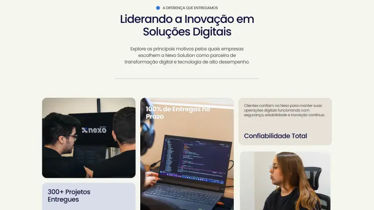 Seção de diferenciais da Nexo Solution